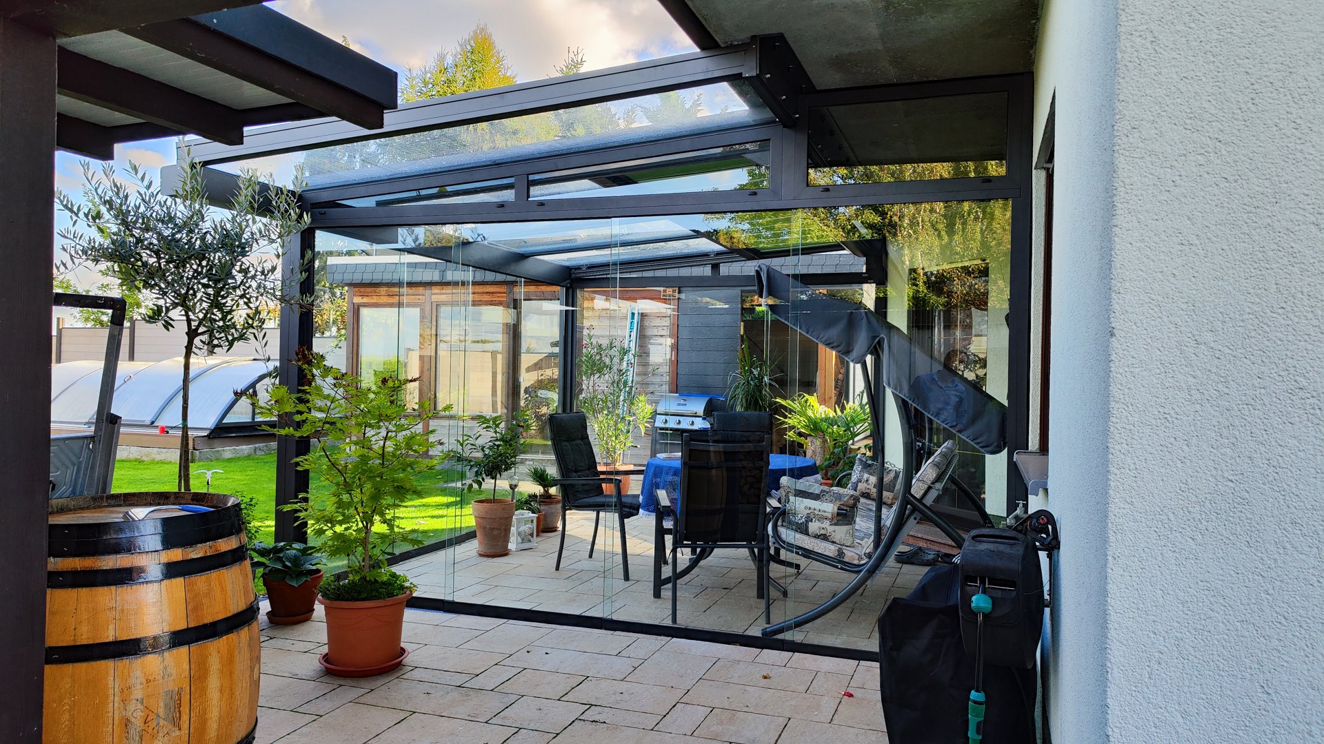 Terrassendach unter Betondecke